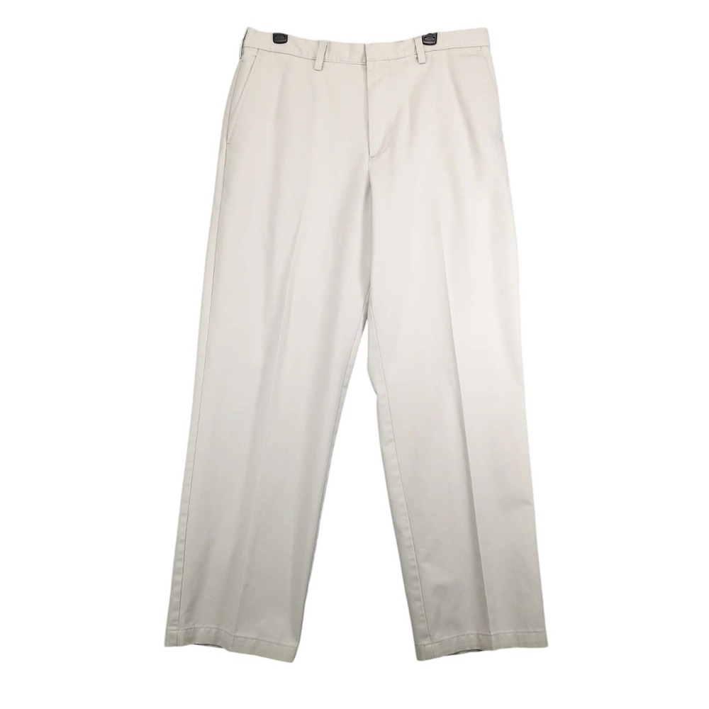 GH Bass & Co Beige Khaki Pants Mens 36x32" Classic Cotton Office Casual Preppy